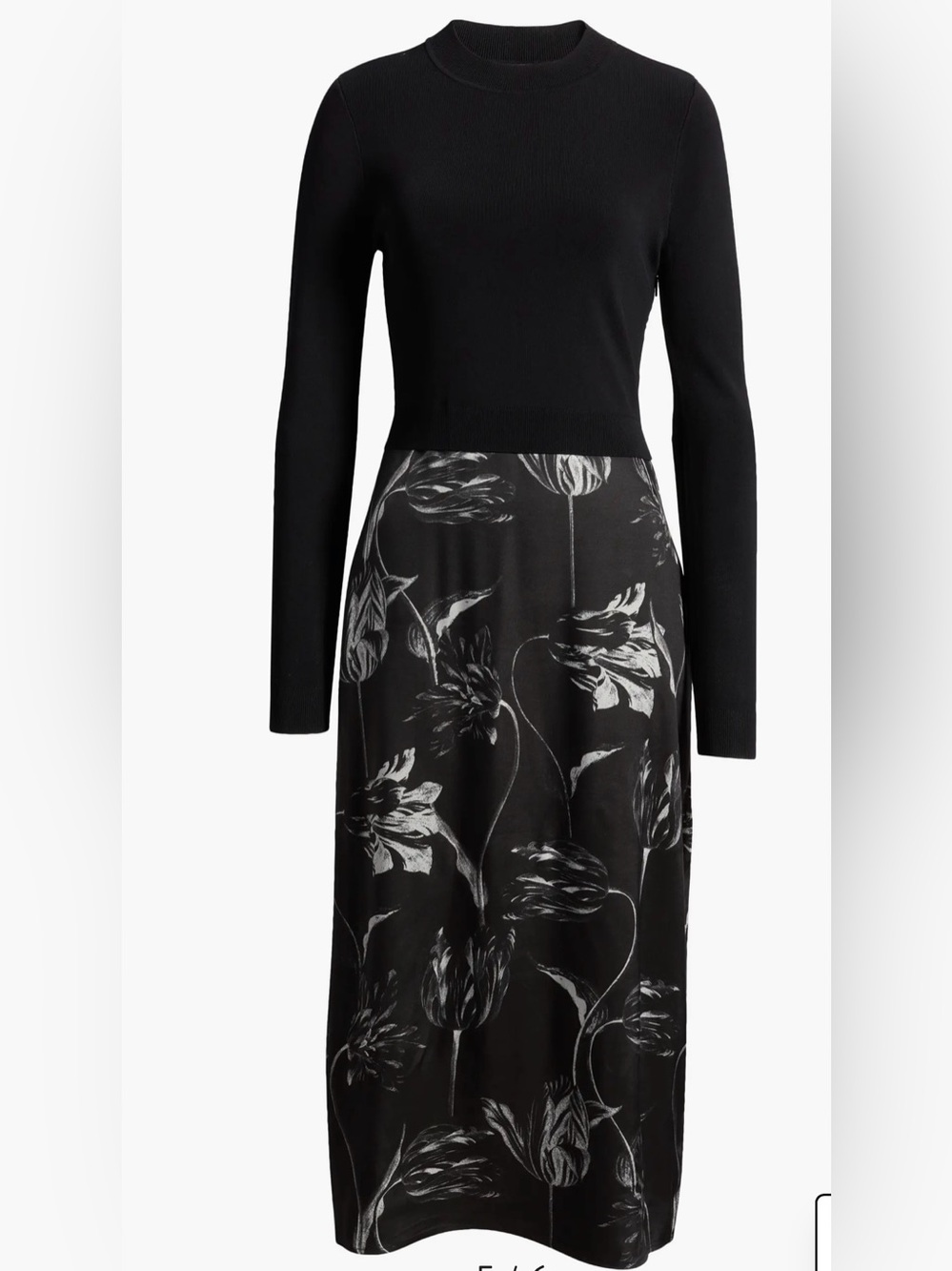 Ted Baker Black Long-Sleeve Knit Dress